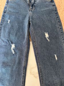 Blue Distressed Denim Jeans