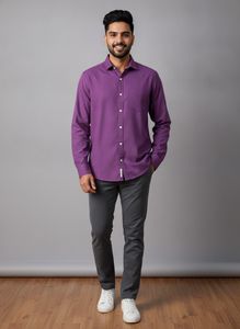 Men's Purple Button-Down Shirt