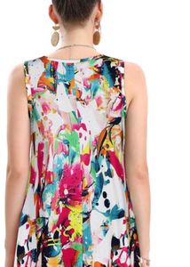 Vibrant Abstract Print Sleeveless Dress