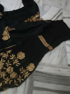 Black Lehenga Choli with Gold Embroidery