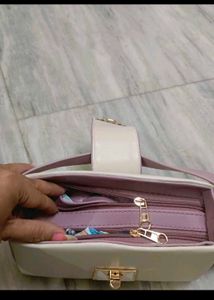 Chic Cream &amp; Lilac Handbag