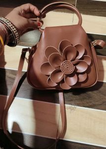 Brown Flower Handbag