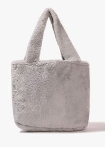 Grey Faux Fur Handbag