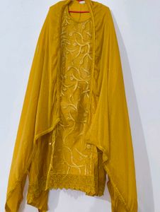 mustard yellow dress material