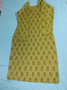 Spun Mehndi Green Suit Dupatta Set