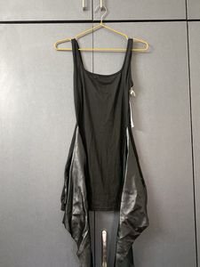 faux leather knotted bodycon dress