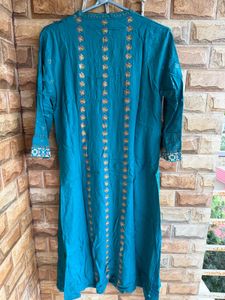 Boho Embroidered Teal Kurti