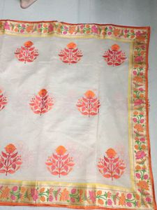 Beige Kota saree with Paithani border&amp; Blouse