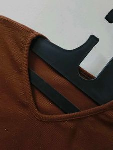 Brown V-Neck T-Shirt