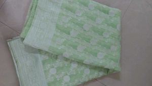 Elegant Light Green Floral Saree