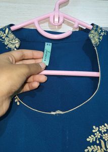 Teal Embroidered Kurta Set with Peach Dupa