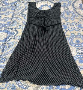 Chic Black & White Print Sleeveless Dress