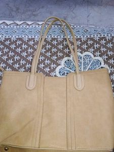 Pantaloons forever Glam Stylish Beige Tote Bag