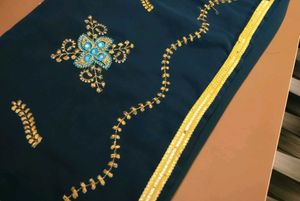 Embroidered Dar grey 🩶 Saree buy now and receive