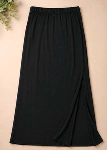 Black Maxi Skirt with High Slit
