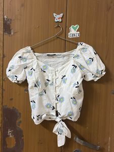 Floral Tie-Front Top