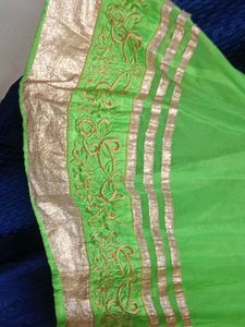 Green Embroidered Ethnic Gown