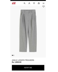H&amp;M grey Ankle length trousers
