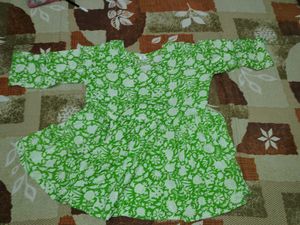 Green Floral Print Kurta Tunic