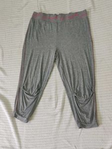 Gray Ruched Capri Pants