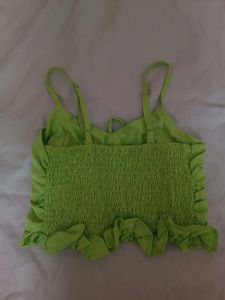 Neon Ruched Drawstring Crop Top