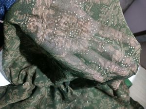 Georgette Saree Olive Colour No Blouse /Noreturn/