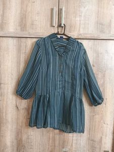 BLUE CHIFFON TOP