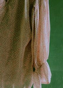 Chic Floral Print Sheer girlie top