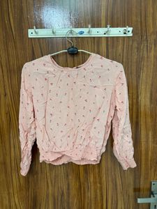 Pink Cherry Print Top