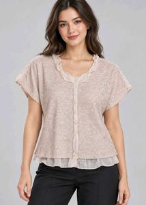 Chic Ruffled Button-Up Top