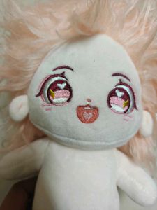Cute Plush Doll with Pink Hair
