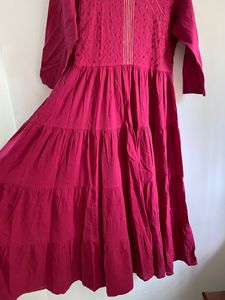 Yufta Red Ethnic Anarkali Kurti