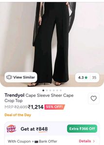 Chic Black Sheer Cape sleeve