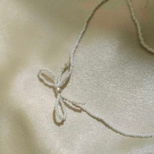 Cute necklace with Bow Charm whole set + fre