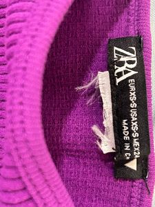 Purple Ribbed Crop Top