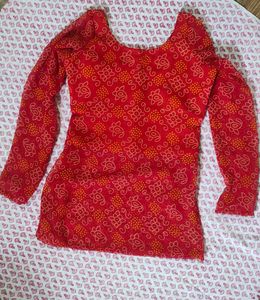 bandhani print short kurti stiched for sale