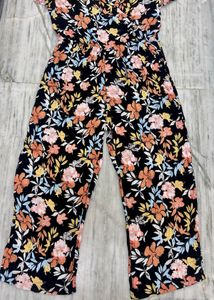 Floral Print Wide Leg Jumpsuit