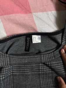 H&amp;M Plaid Square Neck Top