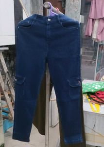 Dark Blue Cargo Jeans