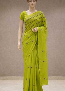 It's a Green coloured saree with blouse