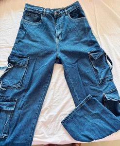 Denim Cargo Jeans