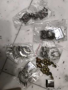 Assorted Earrings - Silver Tone