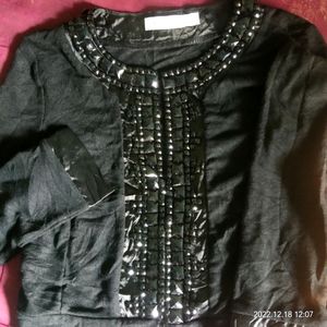 PORES JEWEL BLACK CARDIGAN