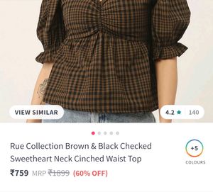 RUE COLLECTION PUFF SLEEVE SWEETHEART NECK TOP