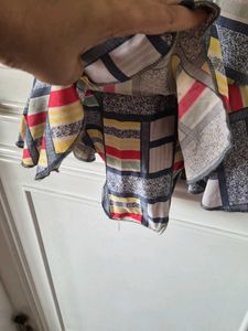 Peplum Top with Geometric Print