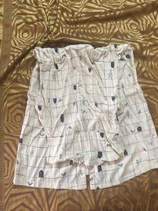 White Printed Sleeveless Kurta