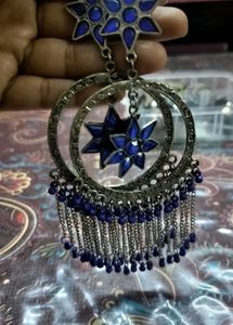 Boho Blue Star Dangle Earrings