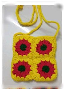 Crochet Flower Pouch