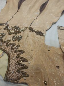 Elegant Beige &amp; Brown Ethnic Gown