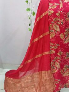 Hot Pink Banarasi Suit Set